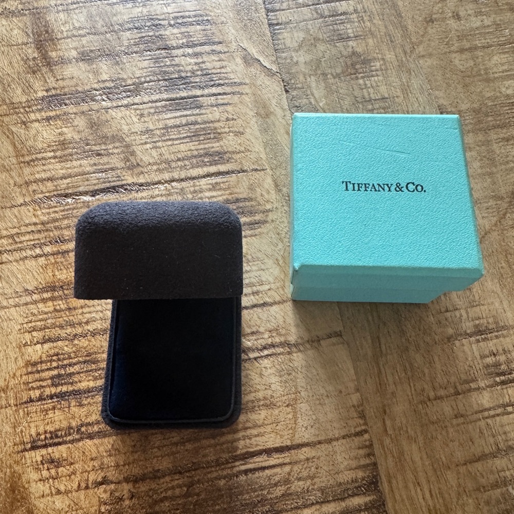 Tiffany & Co. Black Velvet Box with Iconic Blue Box